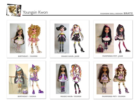 Top L-R: Party 2009 Yasmin, Unreleased Magic Hair Fall 09 Jade, Pampered Petz Jade. Bottom L-R: Party 2009 Sasha, Unreleased Magic Hair Fall 09 Yasmin, Pampered Petz Yasmin. Click to view full size!